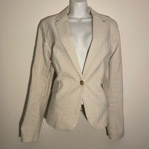 White & beige pinstripe blazer